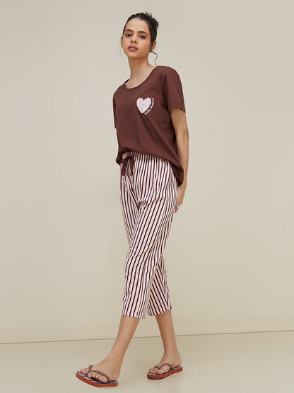 Black Heart Printed Night Suit (Copy)