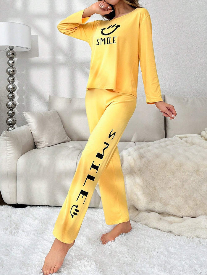 Yellow Flower Pocket Printed Night Suits