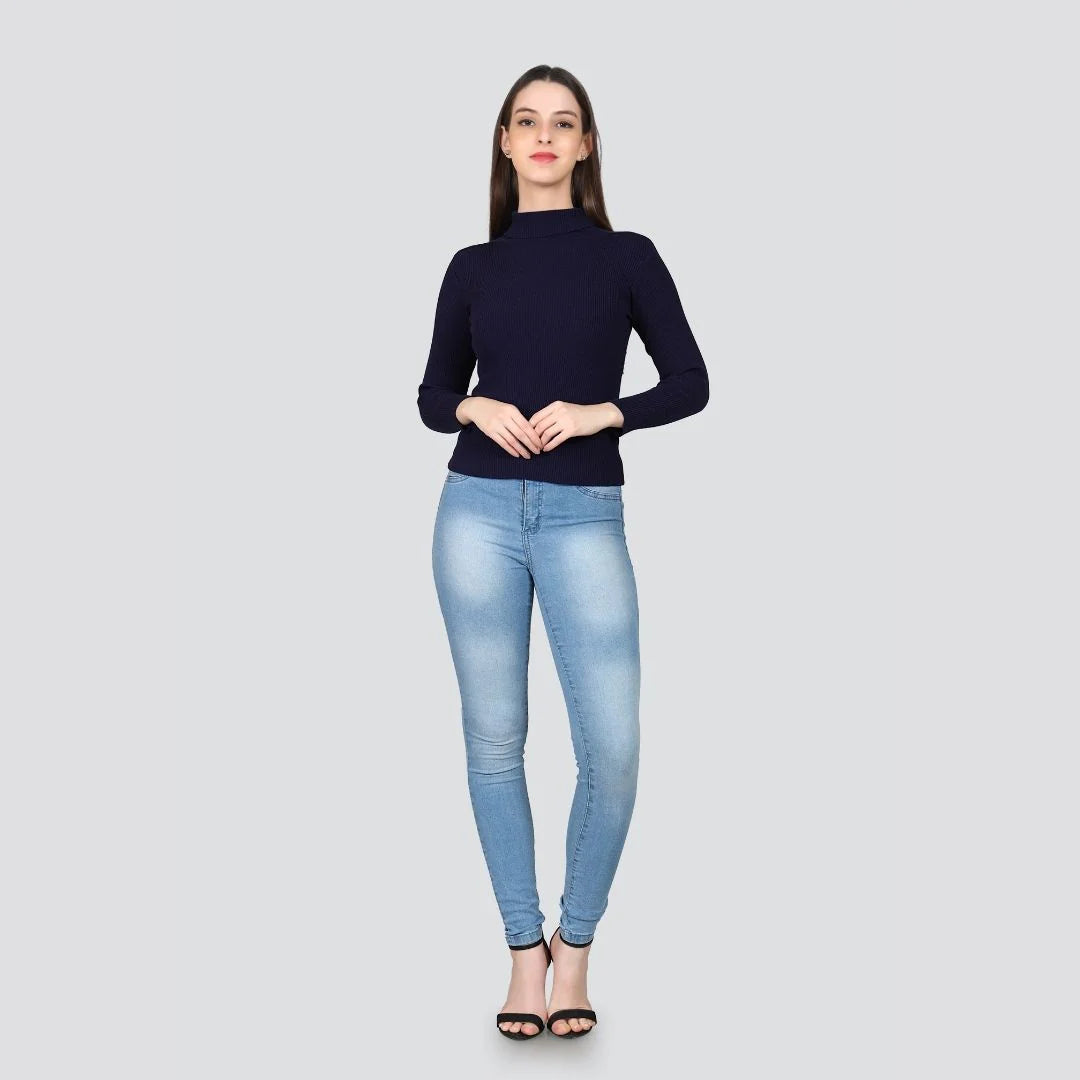 Navy Blue High Neck for Women's