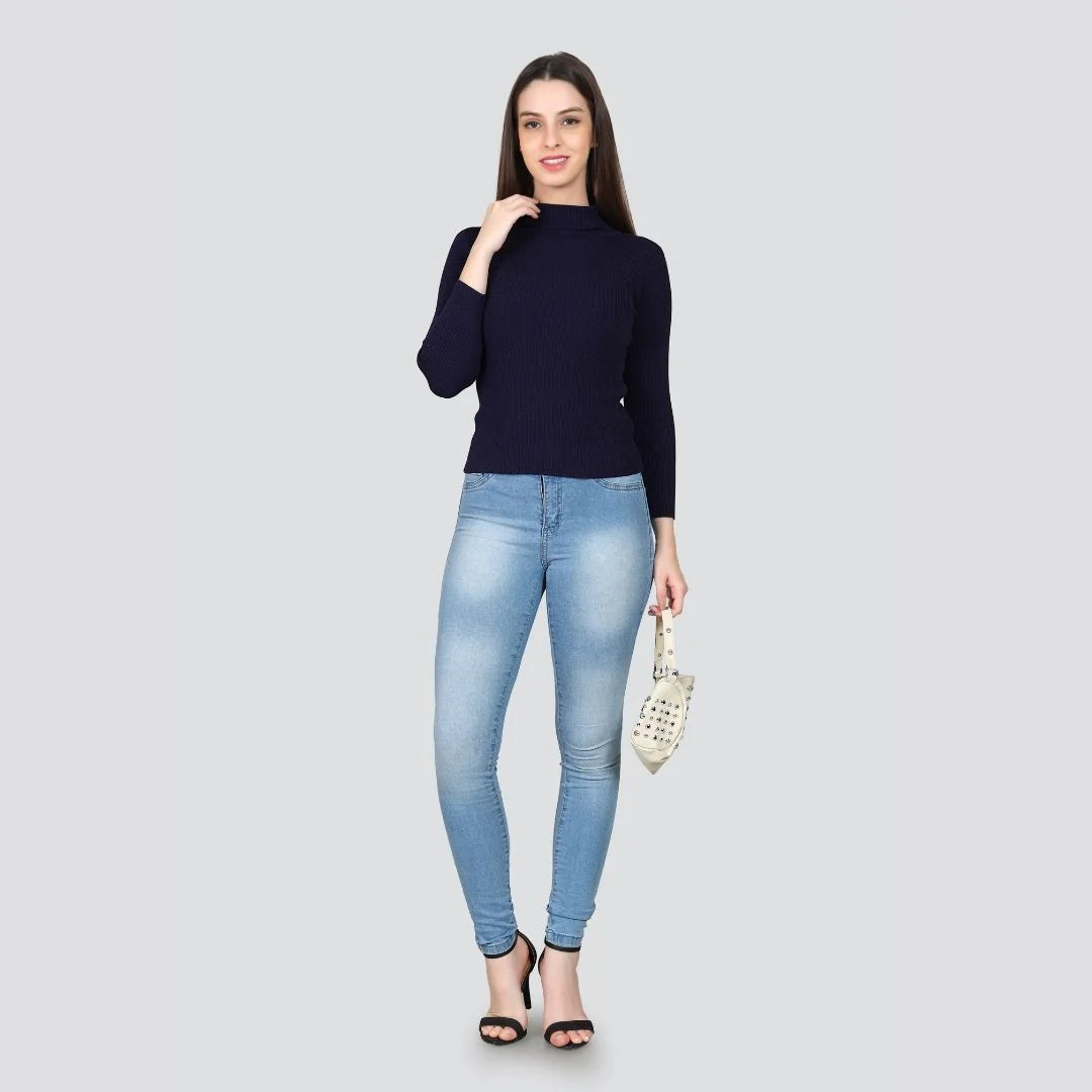 Navy Blue High Neck for Women's