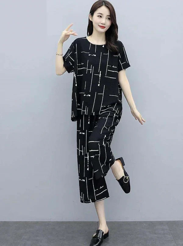 Black Capri PJs SET