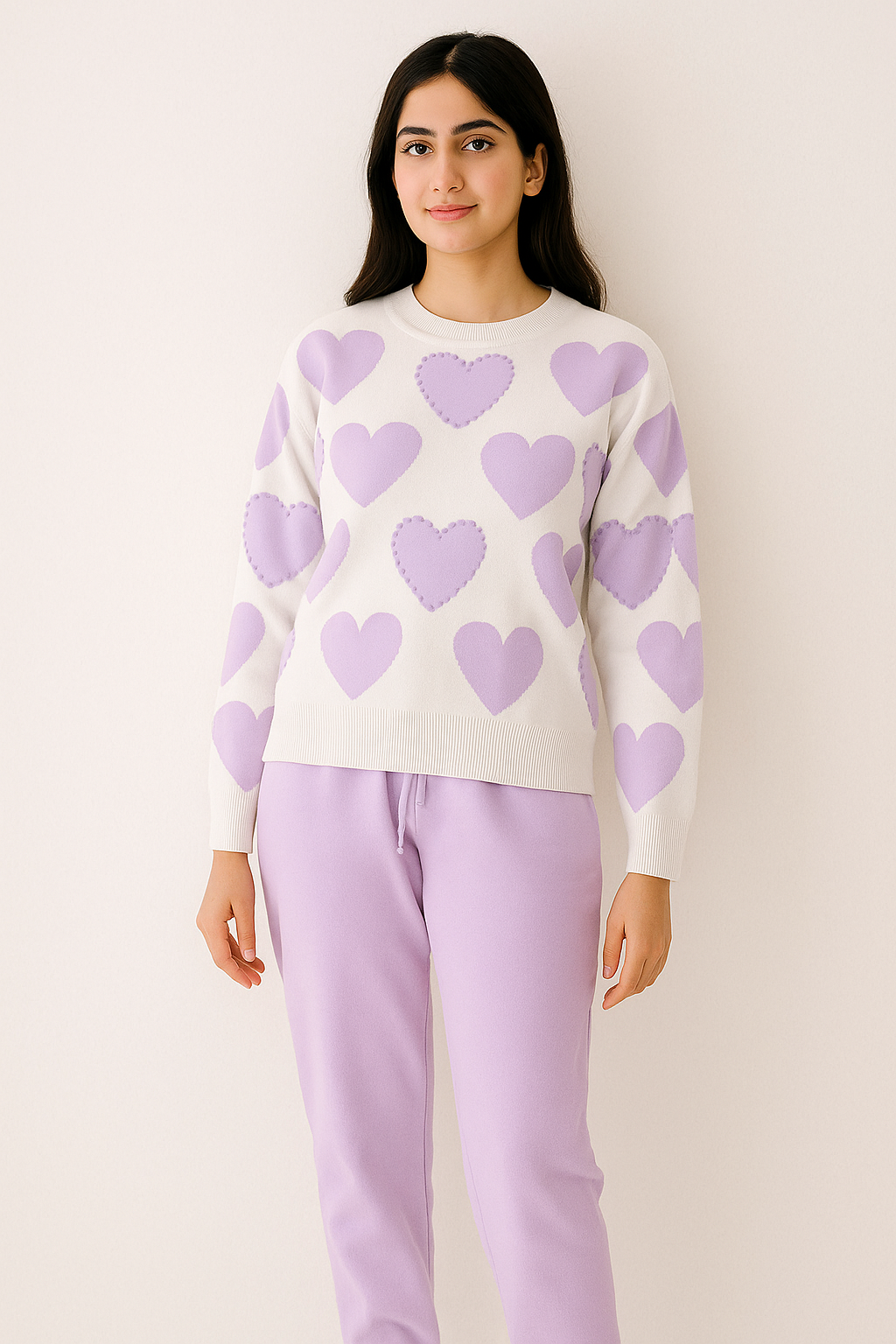 Soft Purple Hearts Pullover (Copy) (Copy)