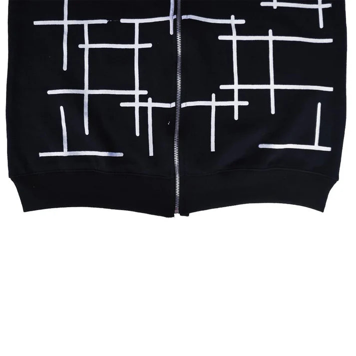 Black Zipper Printed Jacket