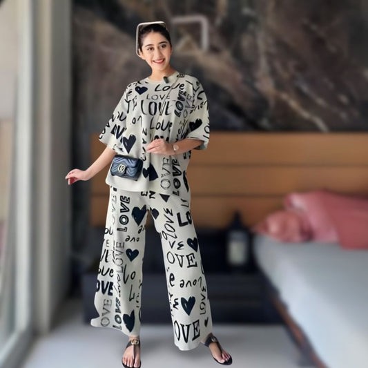 Drop Shoulder Love PJs SET