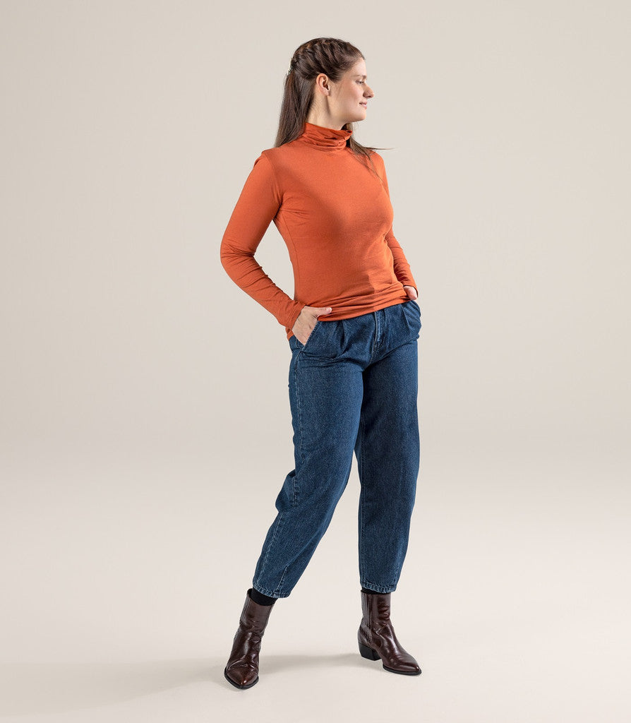 Orange High Neck for Women's