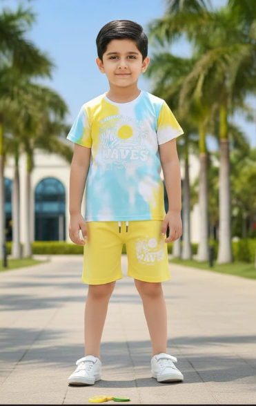 Kids Summer Print T-Shirt & Shorts Set