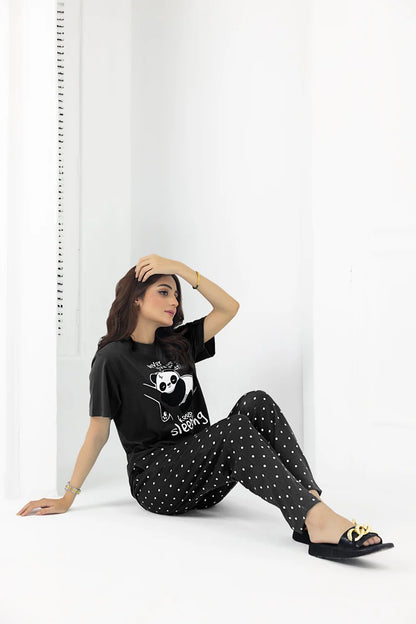 Black Never Give Up PJs Set