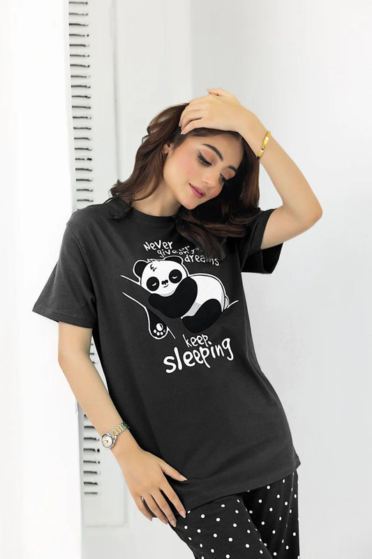 Black Never Give Up PJs Set