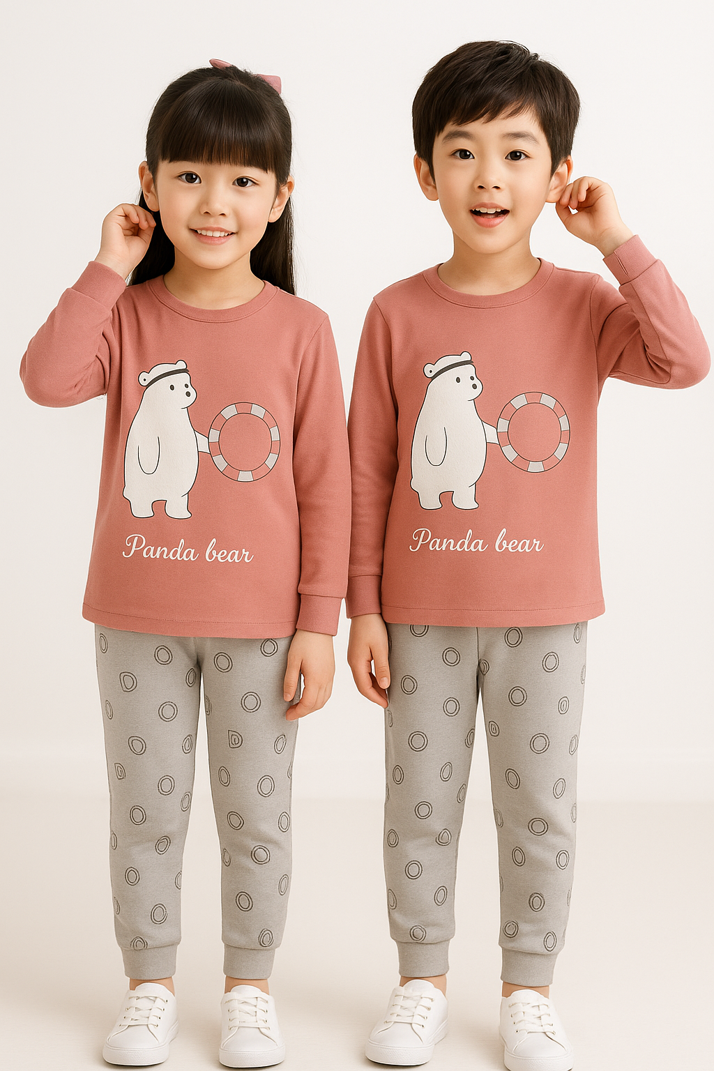 Pink Rabbit Printed Kids Night Wear (Each)