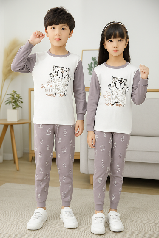 Purple Panda Printed Kids Night Wear (Each)