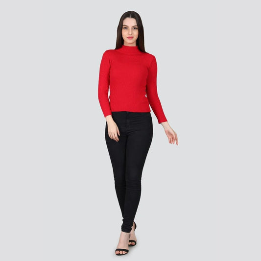 Red High Neck for Women's