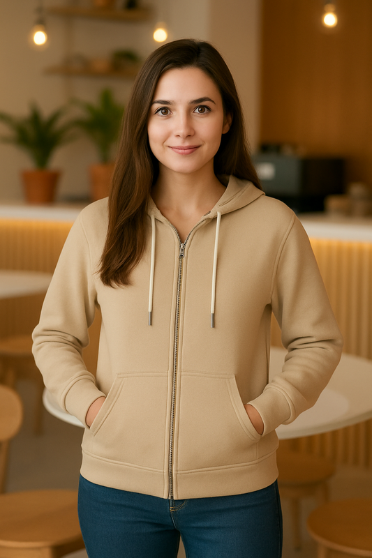 Beige Clasic Hoodie for Women