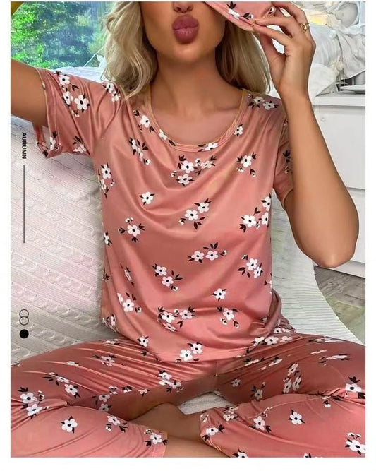 White Flower PJs Set