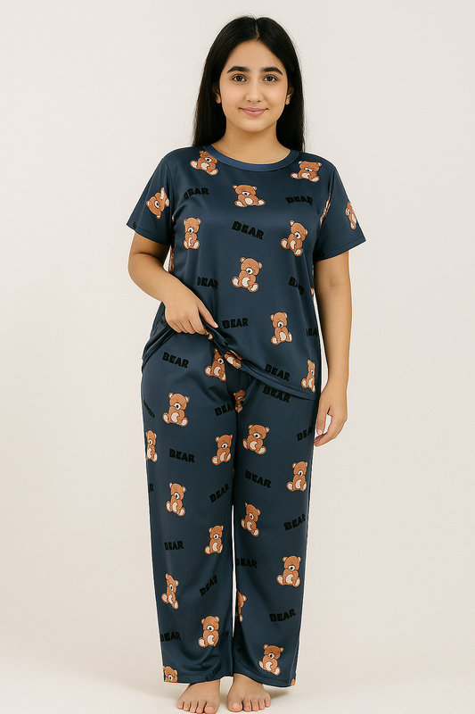 Cozy Bear Printed Night Suit