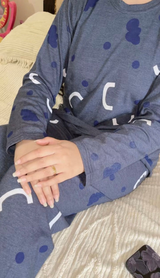 Pattern Printed PJs Set