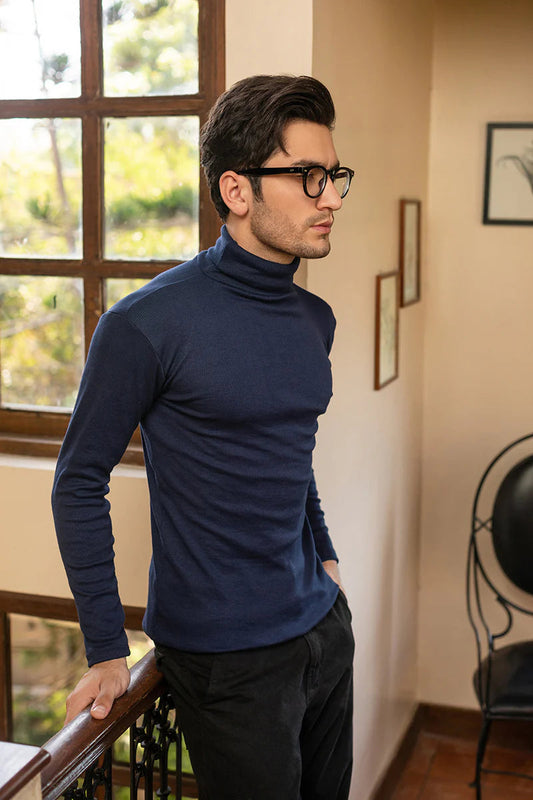 Navy Blue High Neck for Men's