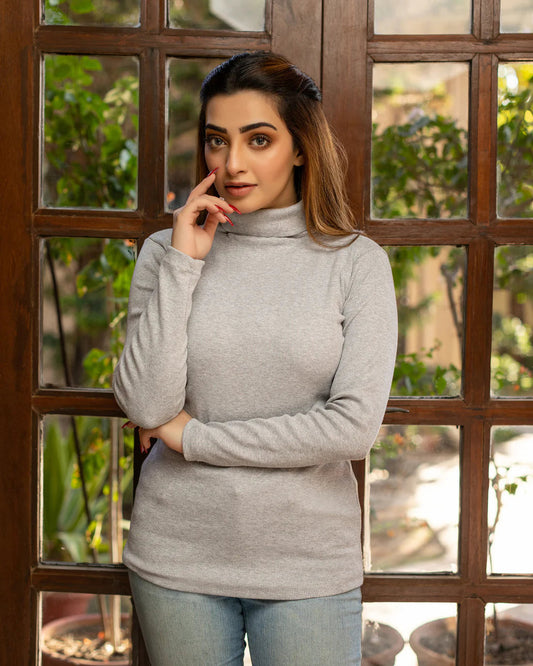 Grey High Neck for Women's