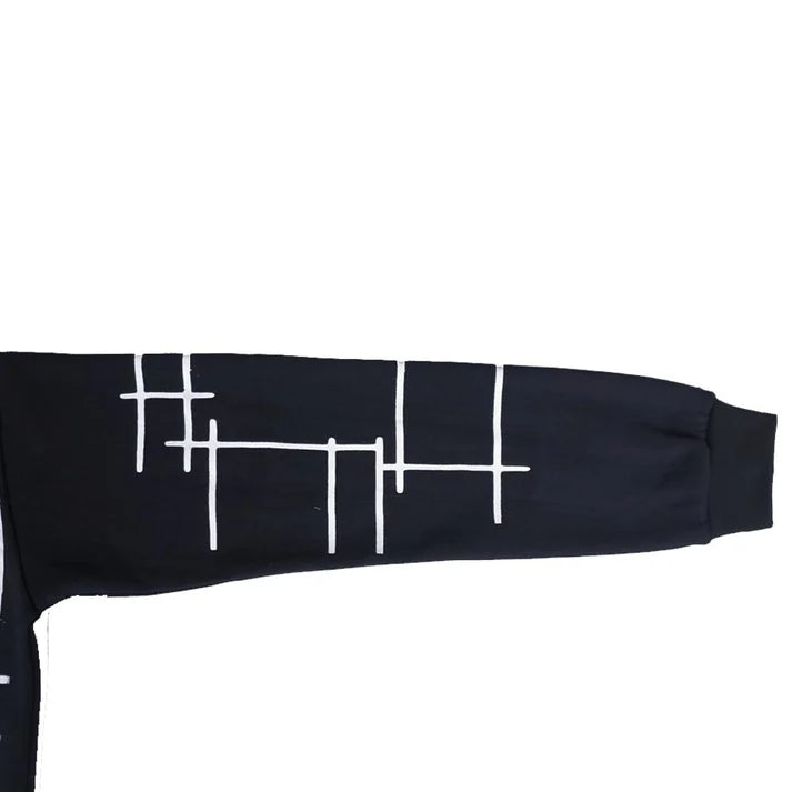 Black Zipper Printed Jacket