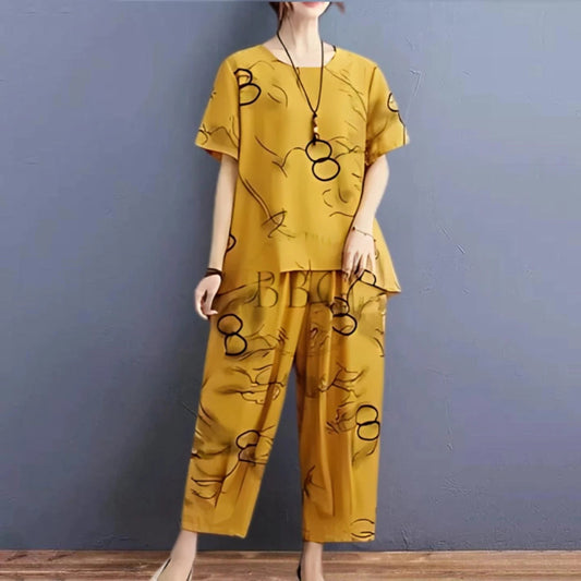 Yellow Ring Capri PJs Set