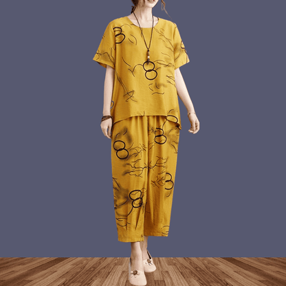 Yellow Ring Capri PJs Set