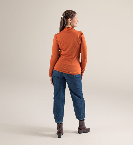 Orange High Neck for Women's