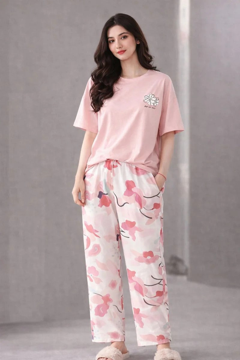 Long Leaf Printed Night Suit