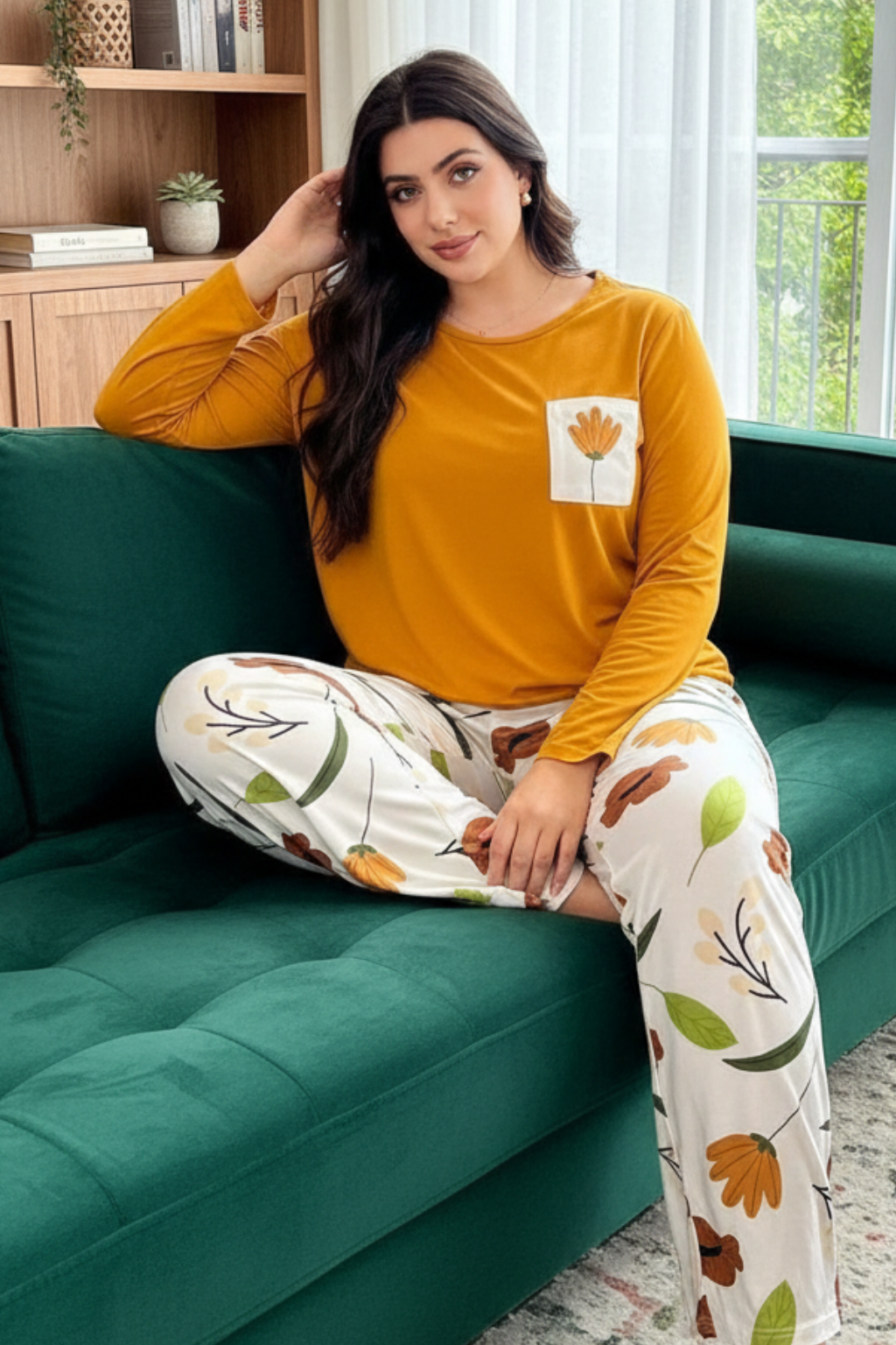 Yellow Long Leaf Night Suits