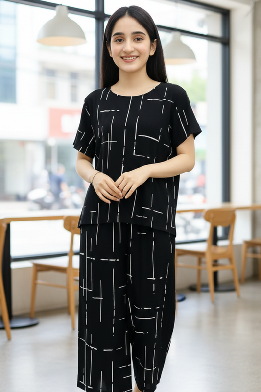 Black Capri PJs SET