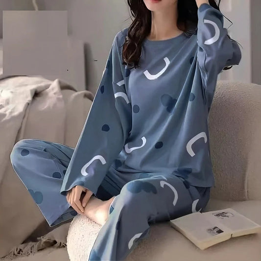 Pattern Printed PJs Set